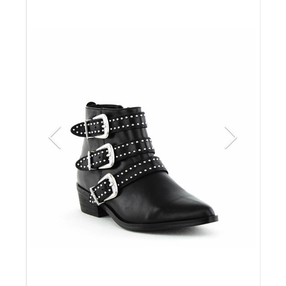 AQUA Black Studded Boots - Picture 3 of 8